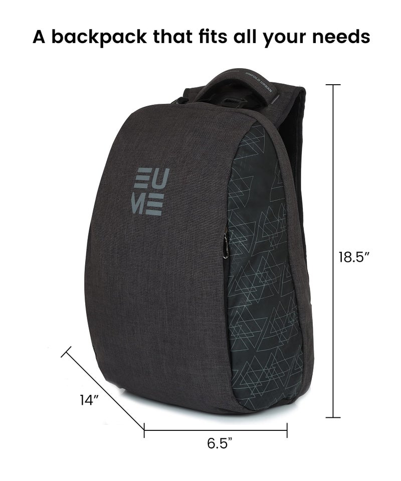 EUME GenX Premium 26L Massager Backpack for Men & Women with Built-in Massager Technology with 1 Year Warranty | Water Resistant & Anti-Theft Backpack for Office | Fits Up-to 15.6" Laptop | Grey Color - Image 3