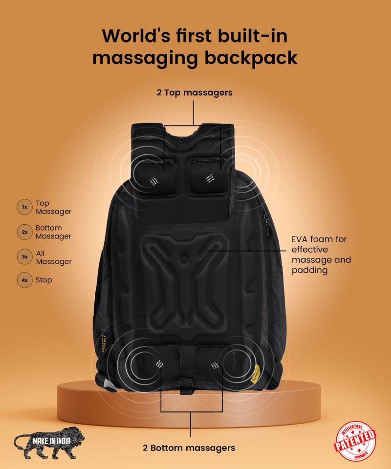 EUME GenX Premium 26L Massager Backpack for Men & Women with Built-in Massager Technology with 1 Year Warranty | Water Resistant & Anti-Theft Backpack for Office | Fits Up-to 15.6" Laptop | Grey Color - Image 2