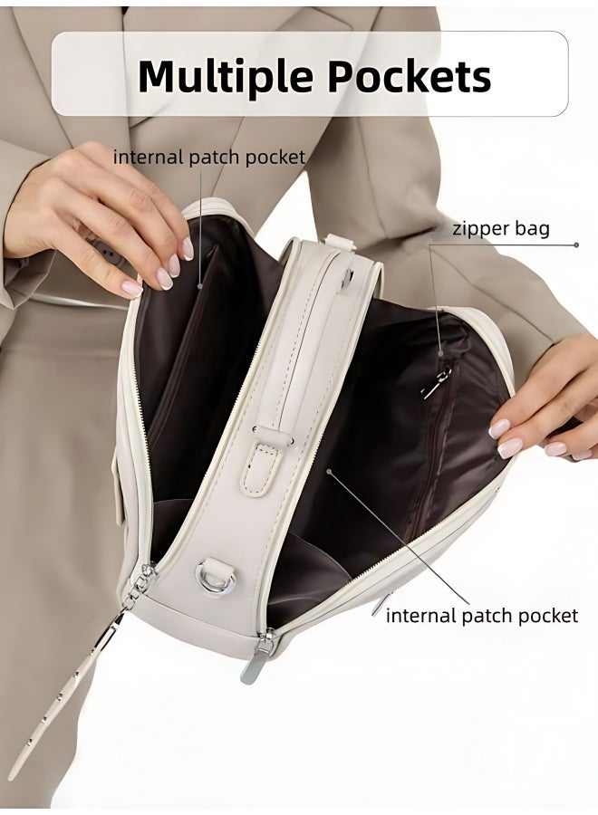 Women's Large Capacity Shoulder Bag, Ladies PU Leather Crossbody Bag Sling Bag Side Bag Carry Bag, Daily Commuter/Banquet/Party/Campus Multi-pocket Handbag Tote Bags Clutch Bag for Girls/Students  - Image 5