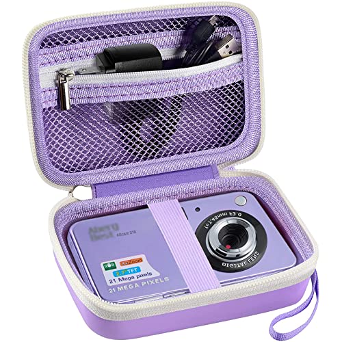GWCASE Digital Camera Case Compatible with CAMKORY/for YISENCE/for VAHOIALD/for Kodak Pixpro/for Canon PowerShot ELPH 180 190/ for Sony DSCW800 DSCW830 Kids Camera with SD Card and Cable -Purple - Image 1