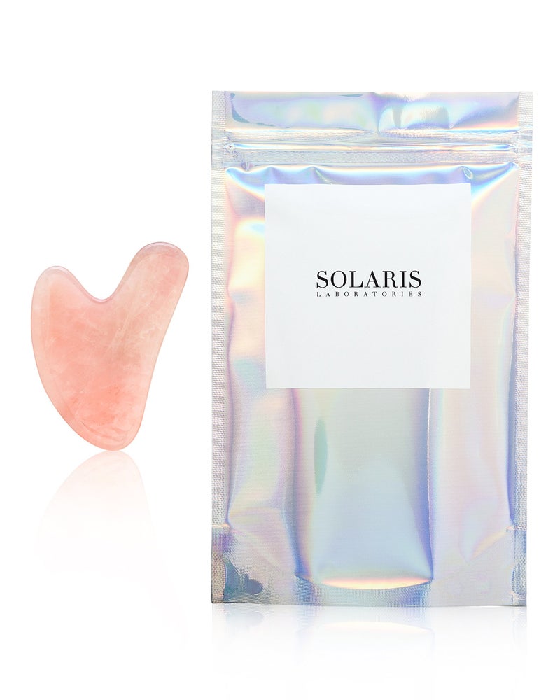 Solaris Laboratories NY Handmade Brazilian Rose Quartz Gua Sha  Facial Massage Therapy Treatment and Acupuncture Tool by Solaris NY 