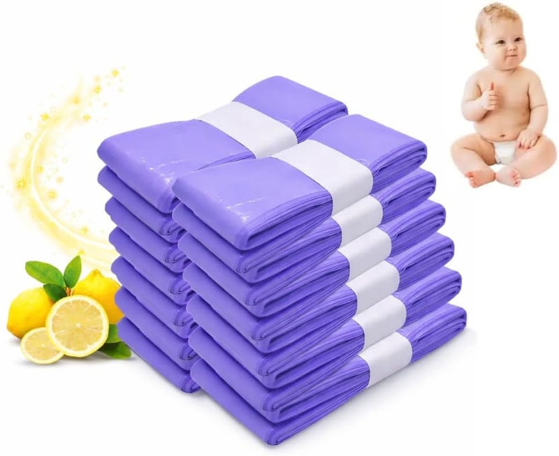 10 Pack scented Nappy Bin refill bag baby waste disposal Diaper bag Universal Fit Tommee Tippee Twist&Click 4.8m Heavy duty 7-Layer Antibacterial Smellproof Diaper Cassette Pail Refill Hold 350 Diaper - Image 1