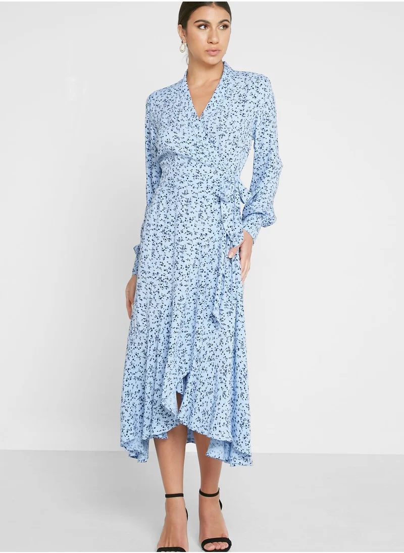YAS Printed Wrap Dress