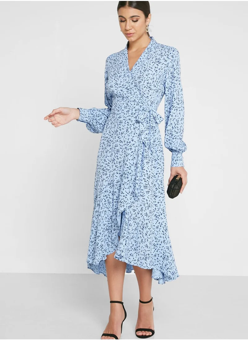 YAS Printed Wrap Dress