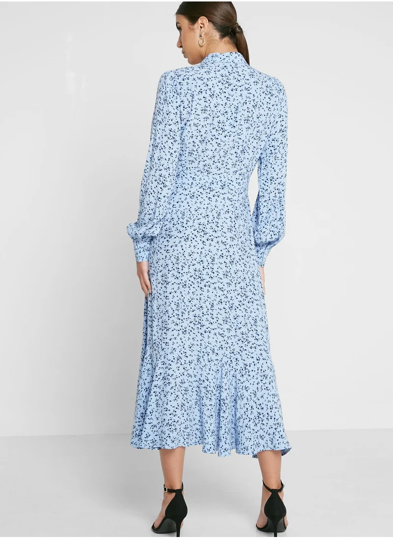 YAS Printed Wrap Dress