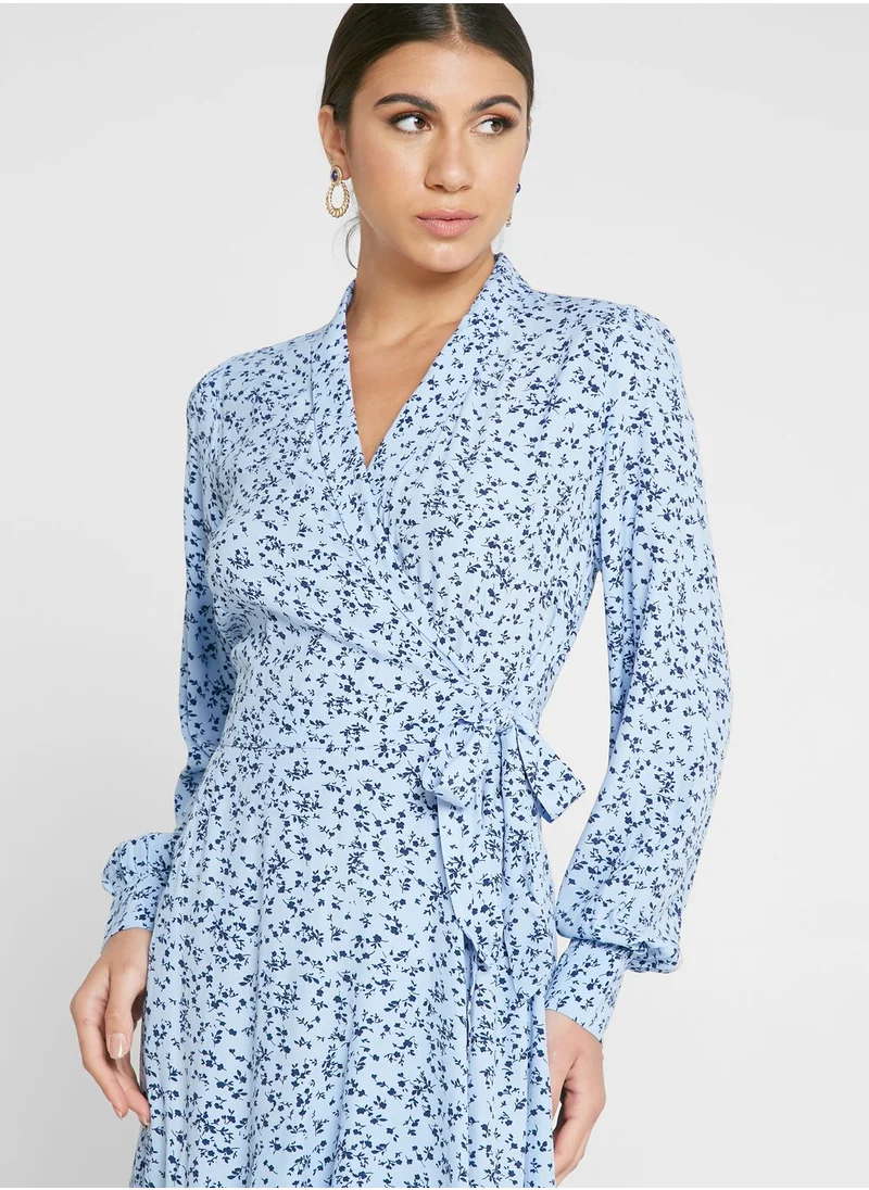 YAS Printed Wrap Dress