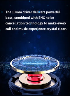 WAPIK Korean Brand Bluetooth Earphones RS1 Fully In-Ear True Wireless Earbuds, Ultra-Light 3.9g, 13mm Drivers, 4 Mics with AI Clear Calls, Bluetooth 5.3, Powerful Bass, ENC Noise Cancellation, 48-Hour Playtime, LED Power Display, IPX6 Waterproof, White.  - Image 5