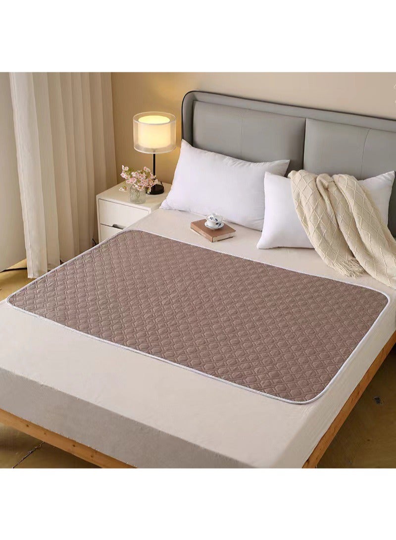 Aikanbo Incontinence Pads For Men And Women，Incontinence Mattresses，Washable And Reusable Anti-Bedwetting Waterproof Mattress Protectors，Adult Incontinence Non-Slip Mattresses (Dark brown，100*150cm) - Image 1