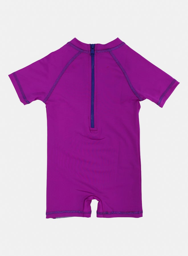 I.Wear I.Wear Girls Overall Swimsuit – Purple with Stitch Print - Image 2