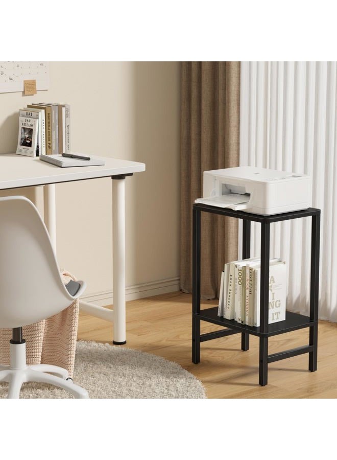 YUFAM Side Table End Table Tall Night Stand 2-Tier for Living Room Bedroom Bathroom Office Furniture Black - Image 5