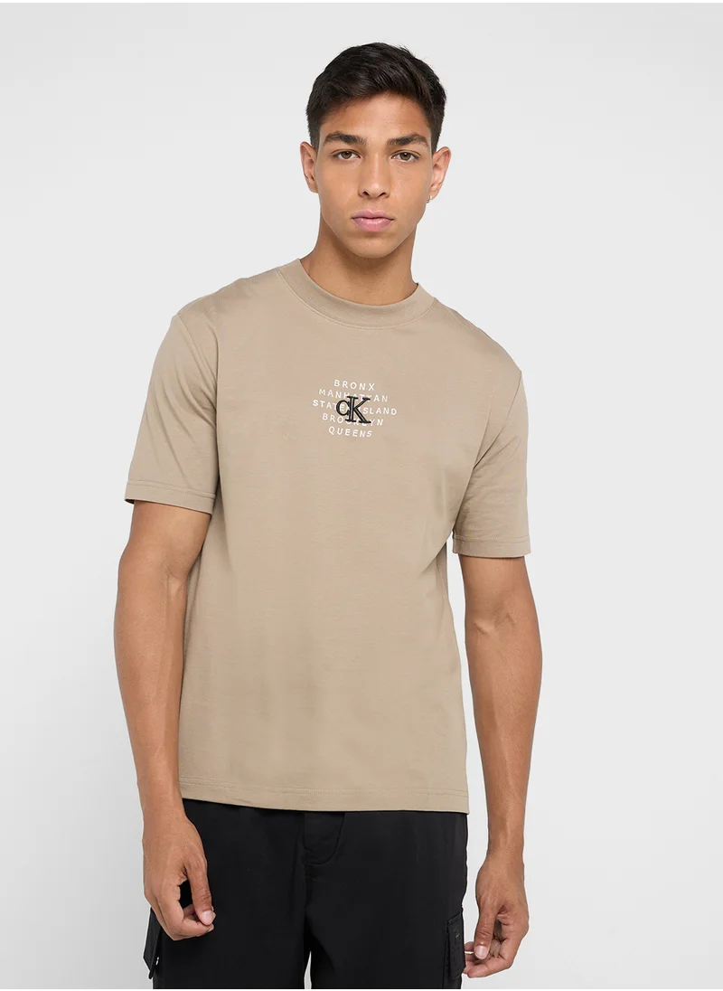 كالفن كلاين جينز Logo Print Crew Neck T-Shirt