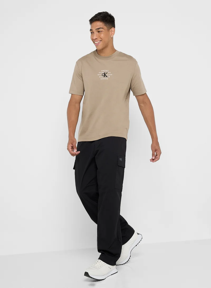 كالفن كلاين جينز Logo Print Crew Neck T-Shirt