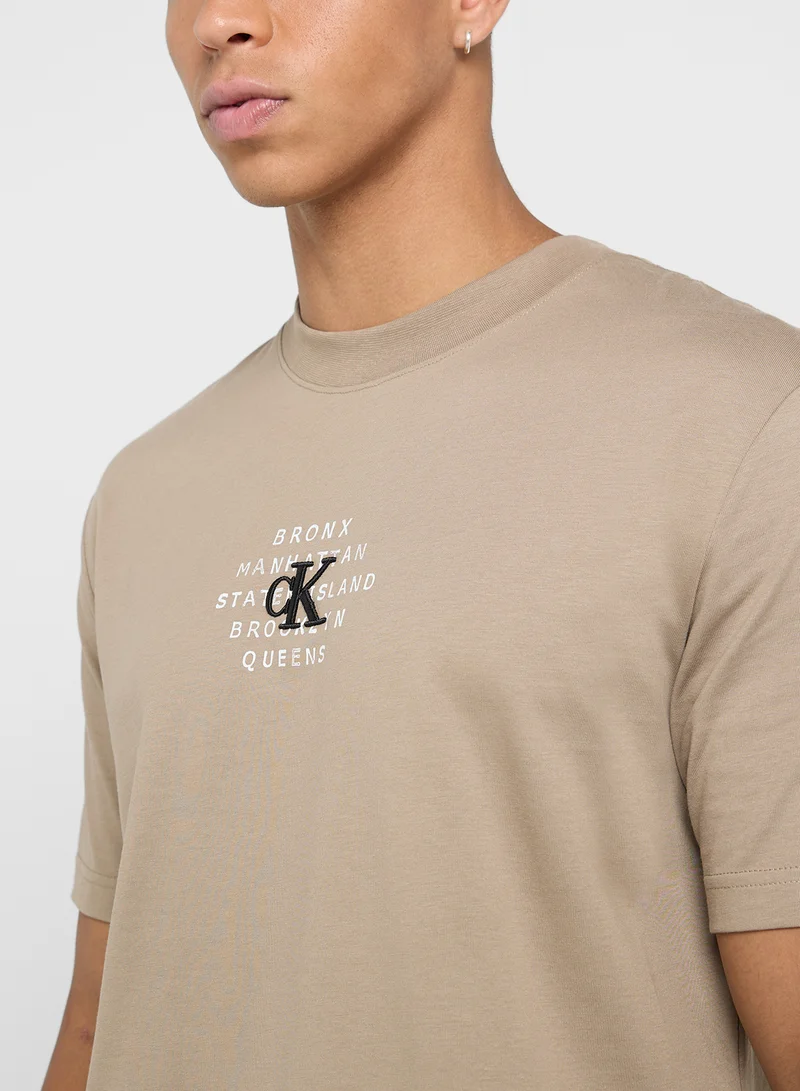 كالفن كلاين جينز Logo Print Crew Neck T-Shirt