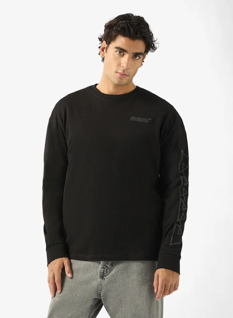 GUESS Kitaro Crew Neck Long Sleeve T-Shirt
