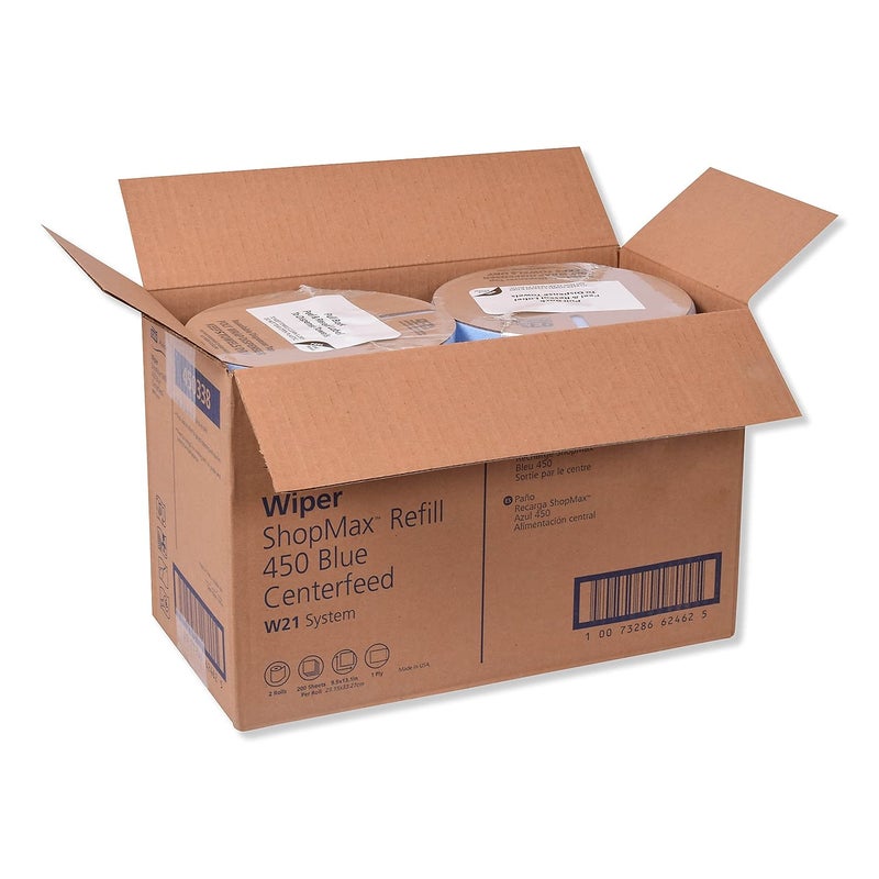 Tork مناديل ورقية مركزية ثقيلة من تورك شوب ماكس زرقاء W22 عالية الامتصاص 450 ورقة 450338 - Image 3