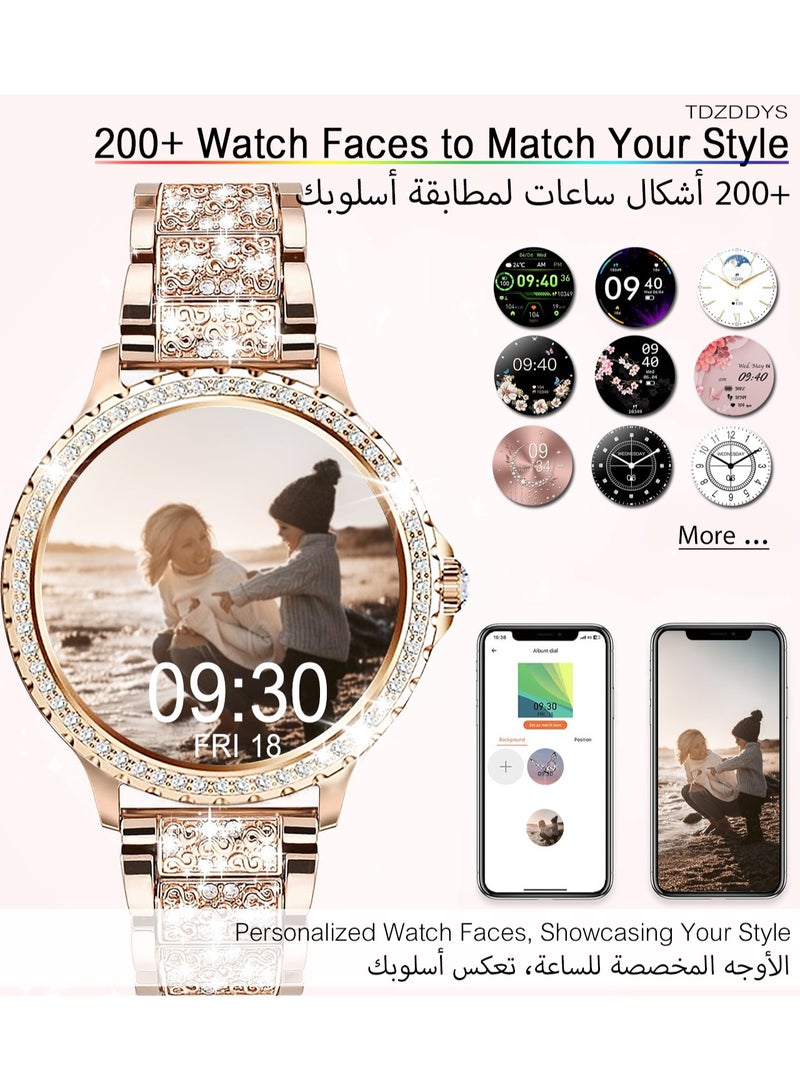 Smart Watches for Women,1.32 HD Fitness Tracker Watch with Answer/Make Call,AI Voice Control,Heart Rate/Calories/SpO2 Monitor 20 Sport Modes Ladies Gold Smart Watch for Android iOS 2 Straps - Image 5