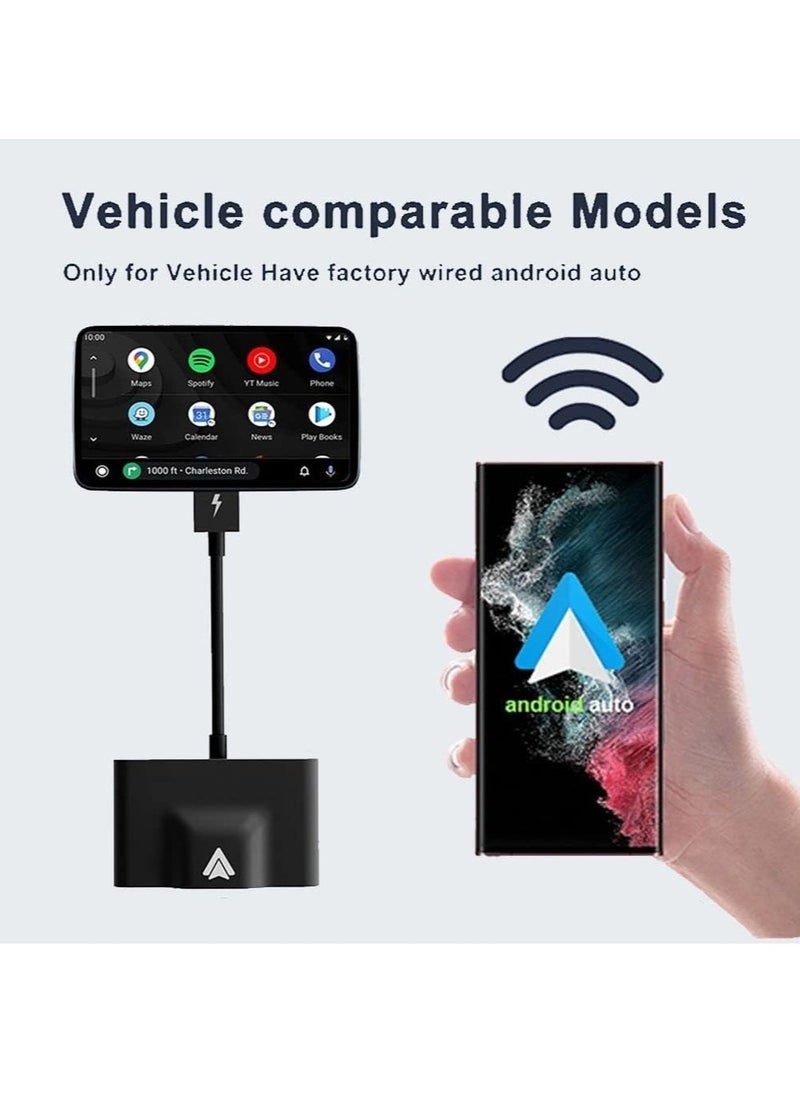 MSMR Android Auto Wireless Adapter, for Android Wireless Carplay Dongle New Wireless Auto Car Adapter Play WiFi Online Update USB-A Cables  - Image 5