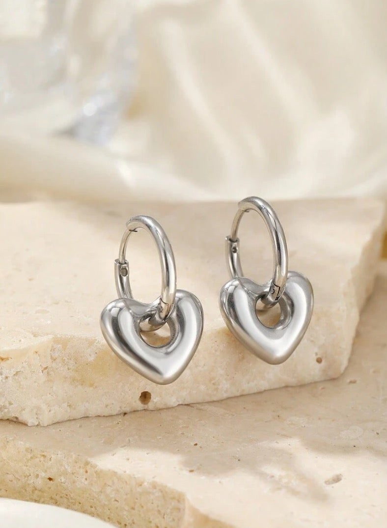 إيكوال حلق اذن نسائي من الاستانلس ستيل دائري باللون الفضي أنيق وعالي الجودة - Image 4