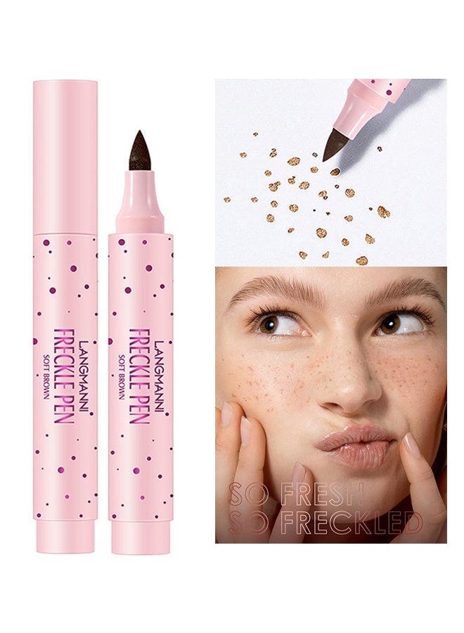 LANGMANNI Freckle Pen Natural Easy To Color Freckles Pen Waterproof & Long Lasting Soft Freckles For Face Tint Freckle Makeup Tool For Women (Soft Brown) 2.5ml - Image 1