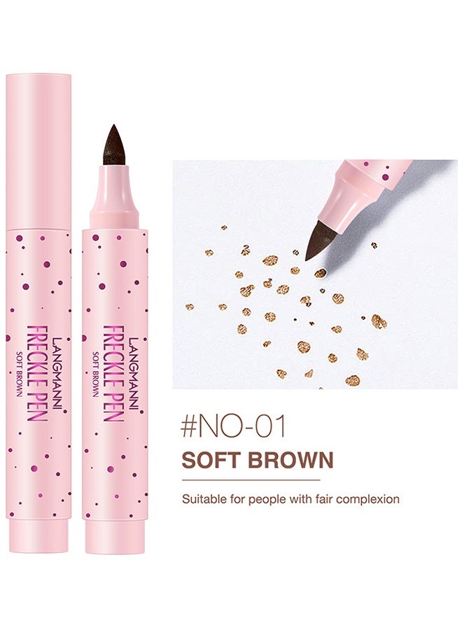 LANGMANNI Freckle Pen Natural Easy To Color Freckles Pen Waterproof & Long Lasting Soft Freckles For Face Tint Freckle Makeup Tool For Women (Soft Brown) 2.5ml - Image 3