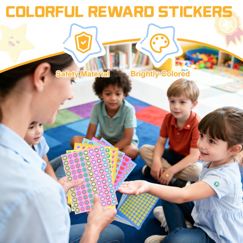 SLYFTE Premium 6600PCS Reward Stickers for Kids, Variety Pack Incentive Stickers for Classroom, School Teachers Supplies - Image 2