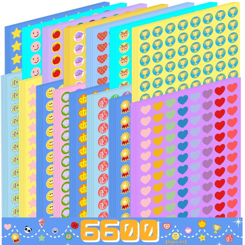 SLYFTE Premium 6600PCS Reward Stickers for Kids, Variety Pack Incentive Stickers for Classroom, School Teachers Supplies - Image 1