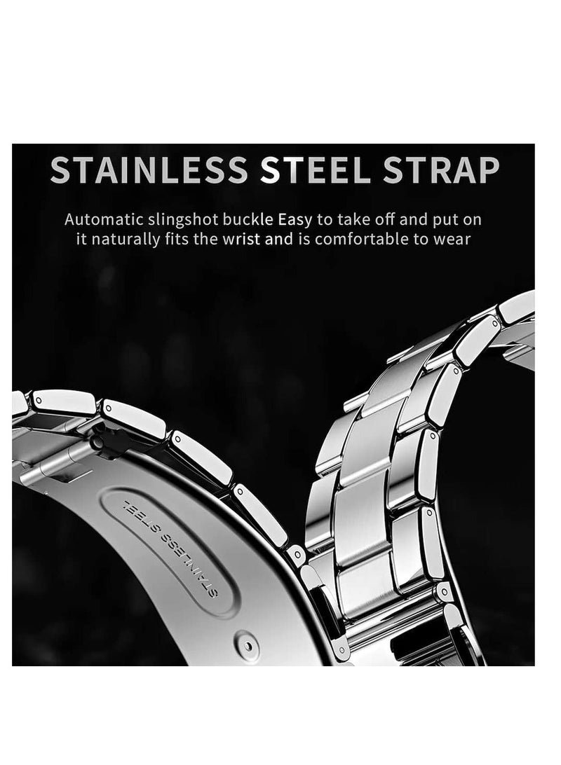 AW12 Gold Stainless Steel Smart Watch 1.28'' IPS Full-touch Screen BT Call Nightlight Rotating Chronograph Dial Fitness Health Monitor Massive Dial Rotatable Crown - Image 2