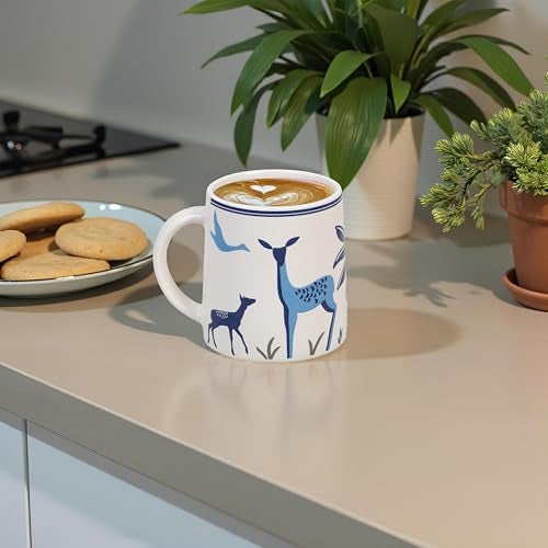 CRAF10 Blue Stag Ceramic Tea/Coffee Mug – Single Piece, 330 ML, Elegant & Durable, Microwave Safe, Pack of 1, Office use - Image 4