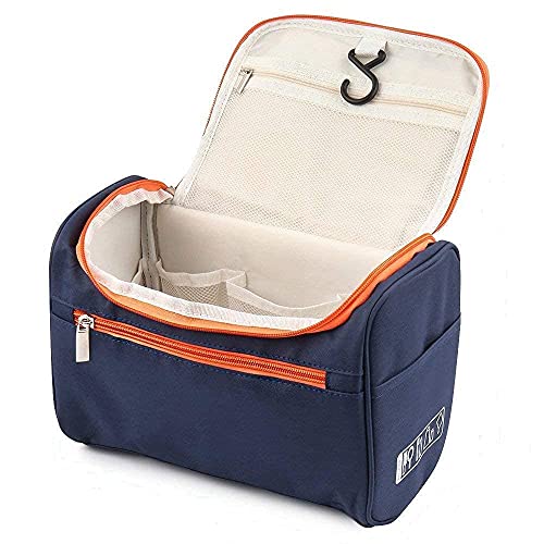 MINNESOTA Multifunctional Travel Bag Extra Large Makeup Organizer Cosmetic Case Storage Travel Kit Pack with Hook, Travel Bag for Women Travel, Makeup Bag (Navy Blue) - Image 2