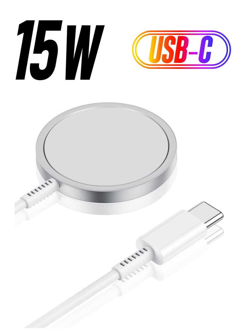Magnetic Wireless Charger 15W Max Wireless Charging Pad,Compatible with Mag-Safe Charger for iPhone 14/13 Mini/13 Pro/13 Pro max/12 Series (No Adapter)  - Image 1
