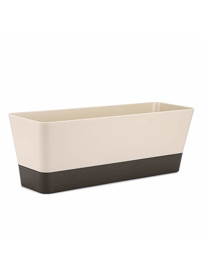 Skelang 2 Pcs Rectangular Plant Pot, 12'' Watering Plant Container with Drainage Hole, Window Planter Box with Saucer for Succulents, Flowers, Herbss - Image 3