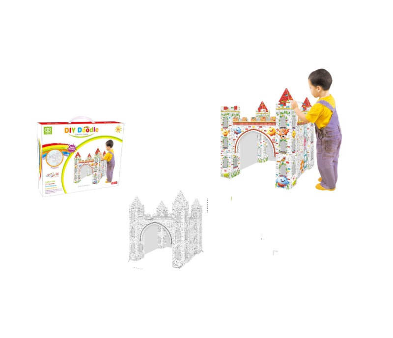 TOYSEA DIY Doodle Creative Castle | Giant Coloring Playhouse for Kids, Build and Paint Cardboard Castle Set, Fun Arts and Crafts Toy, Educational Creative Toy for Children, Creative Toys Arts and Crafts - Image 1