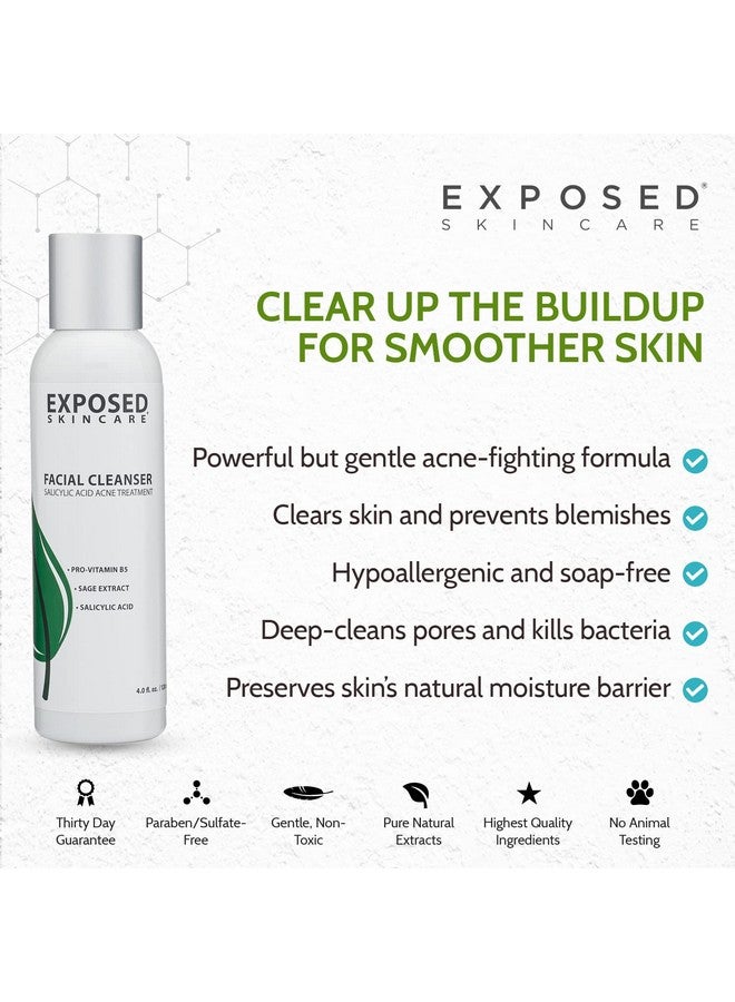 Exposed Skin Care Acne Facial Cleanser - Gentle Face Wash with Salicylic Acid for Acne Prone Skin - Pore Clarifying Acne Treatment for All Ages, Skin Types - Image 3