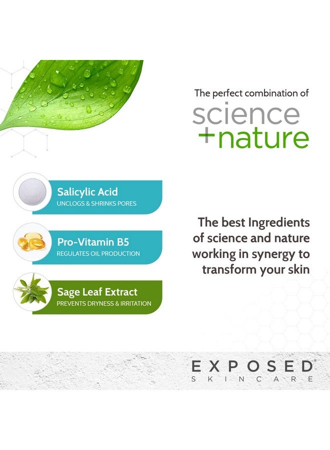 Exposed Skin Care Acne Facial Cleanser - Gentle Face Wash with Salicylic Acid for Acne Prone Skin - Pore Clarifying Acne Treatment for All Ages, Skin Types - Image 4