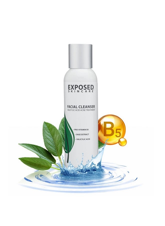 Exposed Skin Care Acne Facial Cleanser - Gentle Face Wash with Salicylic Acid for Acne Prone Skin - Pore Clarifying Acne Treatment for All Ages, Skin Types - Image 1