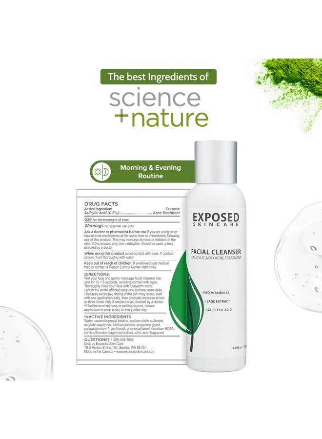 Exposed Skin Care Acne Facial Cleanser - Gentle Face Wash with Salicylic Acid for Acne Prone Skin - Pore Clarifying Acne Treatment for All Ages, Skin Types - Image 2