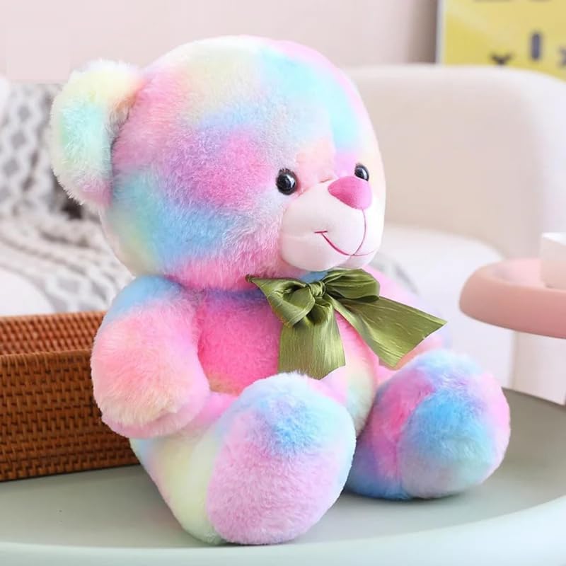 Softdreams Soft Plush Toy for Kids – Cute Stuffed Animal Soft Toy – Soft Cuddly Toy for Baby Boys & Girls, Return Gift & Room Décor -Rainbow Color Teddy Bear 30 cm - Image 4