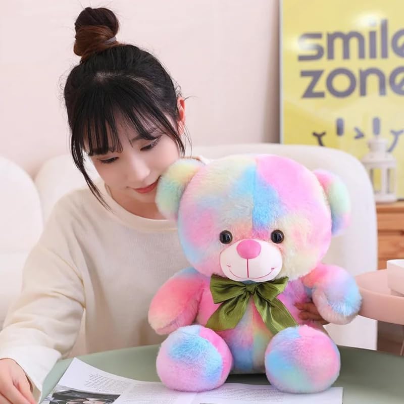 Softdreams Soft Plush Toy for Kids – Cute Stuffed Animal Soft Toy – Soft Cuddly Toy for Baby Boys & Girls, Return Gift & Room Décor -Rainbow Color Teddy Bear 30 cm - Image 3