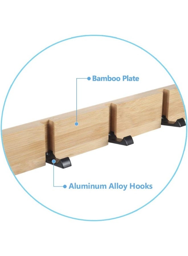 Wooden Coat Hooks Coat Rack Wall Mounted, Modern Coat Rack, Space-Saving Coat Hook with 4 Standard Retractable Hooks Hat Coat Hook for Entryway, Hallway, Bathroom, Living Room, Bedroom - Image 4