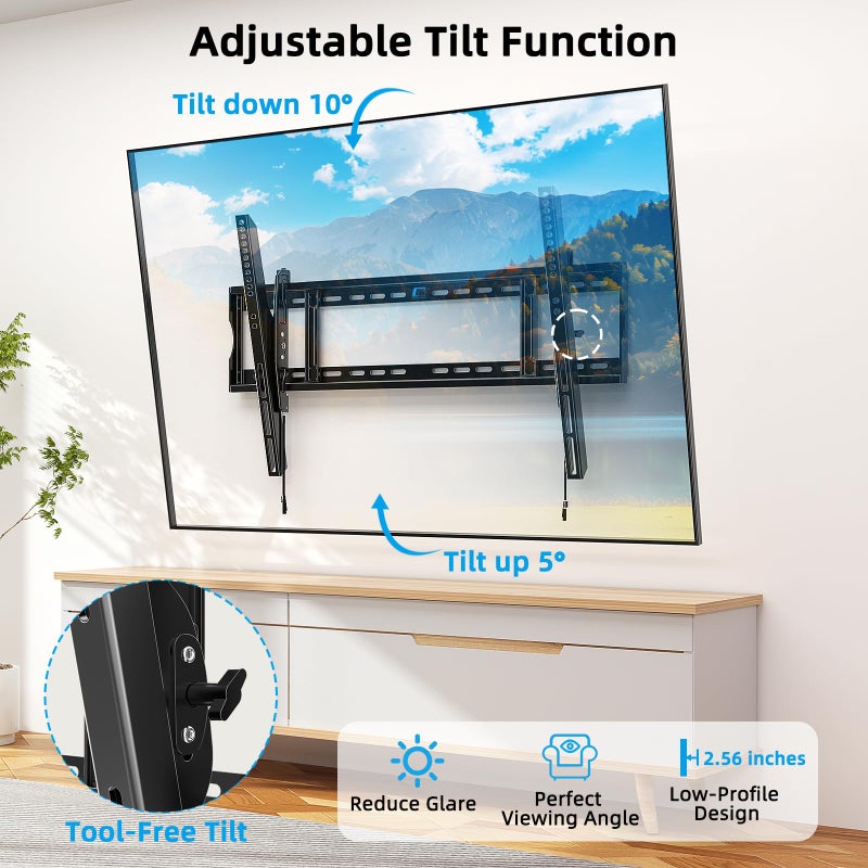 HOME VISION Heavy Duty TV Wall Mount for Large TVs 60-120 Inch, Tilting TV Wall Mount, Max VESA 900x600, Holds up to 220lb, Fits 16/18/24/32 Inch Studs - Image 4