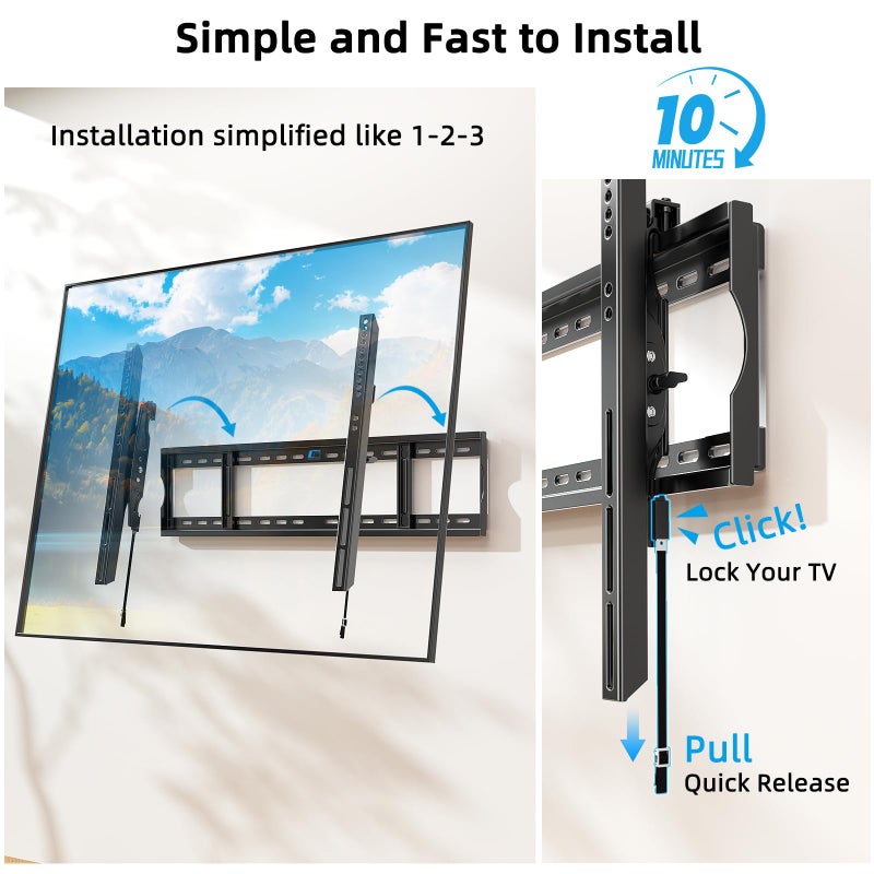 HOME VISION Heavy Duty TV Wall Mount for Large TVs 60-120 Inch, Tilting TV Wall Mount, Max VESA 900x600, Holds up to 220lb, Fits 16/18/24/32 Inch Studs - Image 5