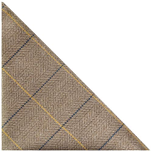 King & Priory Luxury Light Oak Herringbone Check Pocket Square, Handkerchief, Tweed - Image 2