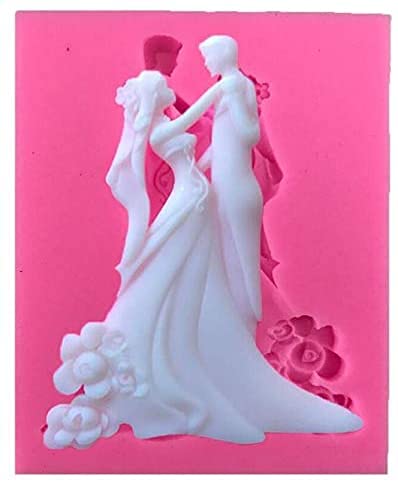 BeeSpring Bride and Groom Couple Silicone Fondant Mold For Wedding Cake Decorating Cake Topper Cupcake Chocolate mold - Image 4