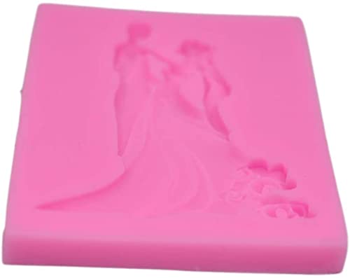 BeeSpring Bride and Groom Couple Silicone Fondant Mold For Wedding Cake Decorating Cake Topper Cupcake Chocolate mold - Image 3