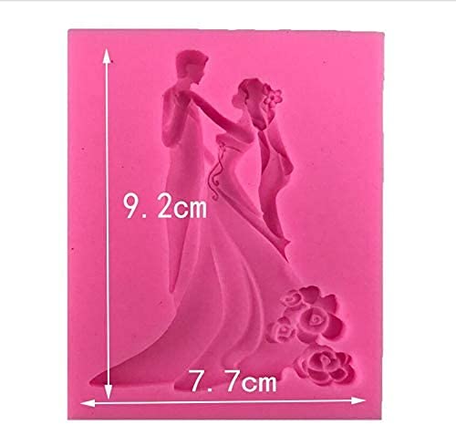 BeeSpring Bride and Groom Couple Silicone Fondant Mold For Wedding Cake Decorating Cake Topper Cupcake Chocolate mold - Image 2