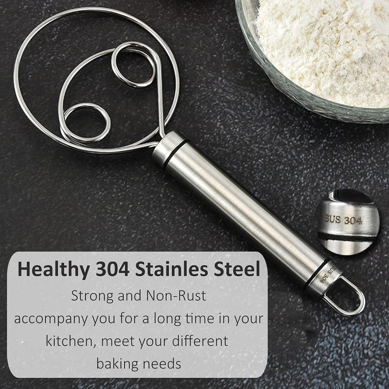 N7 Divine N7 Divine Stainless Steel Atta Kneader Dough Maker Roti Atta Blender Beater Manual Flour Mixer Dough Whisk Bread Making Tools for for Egg Bread Cake Pastry  - Image 4