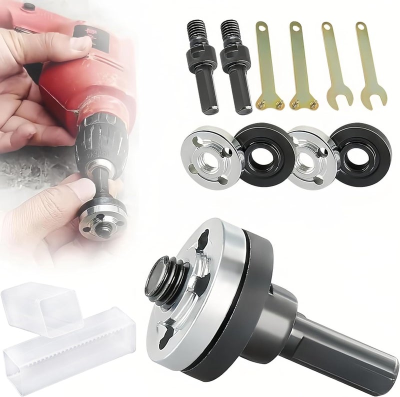THEshyop Electric Drill Angle Grinder Connecting Rod Set, 10mm Conversion Angle Grinding Adapter Connecting Rod Kit With Spanner For Cutting Disc, Polish Disc And Polish Sponge (2 Set) - Image 2