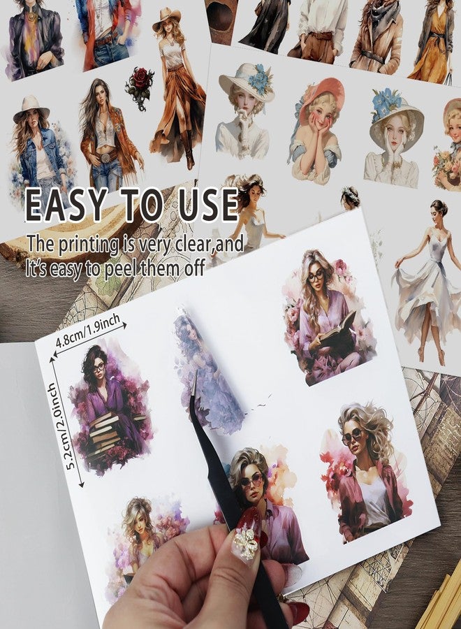 Bomichi People Sticker Book 40 Sheets 299 Count Diverse Character Aesthetic Vinyl Decals Adult Girl Teen Journal Scrapbook Bullet Planner Collage Art Letter Card Making DIY Water Bottle Decor - Image 3