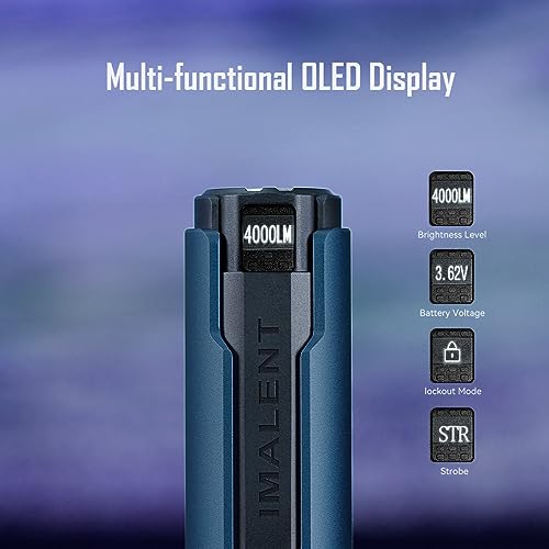 IMALENT LD70 Pocket EDC Flashlight, 4000 Lumens Compact Bright Powerful Flashlights with CREE XHP70.2 LED, Rechargeable Handheld Torch for Camping and Hiking (Royal Blue) - Image 4