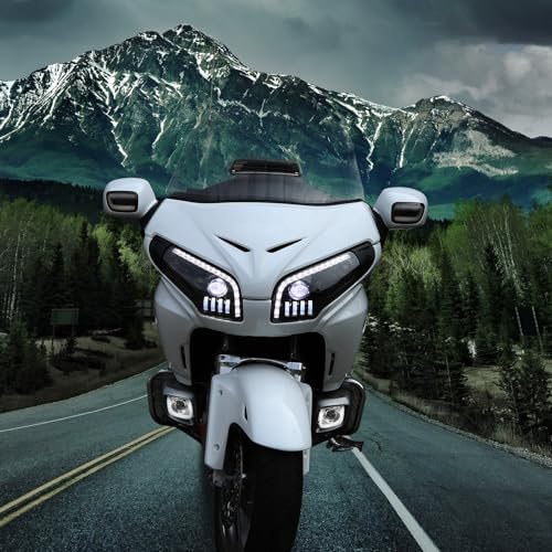 LUXEMOTO LED Fog Light Turn Signal for Goldwing GL1800, Dual Colors Rectangular Headlight w/DRL Turn Signal Fog Light for Honda Gold Wing GL1800 2012-2017, F6B 2013-2017, Valkyrie 1800 2014-2015 Accessories - Image 3
